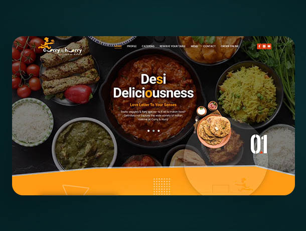 curry n hurry website design and development by GL Infotech
